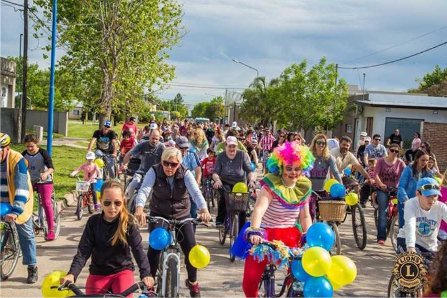 El Club de Leones de San Jerónimo Norte organizó una bicicleteada