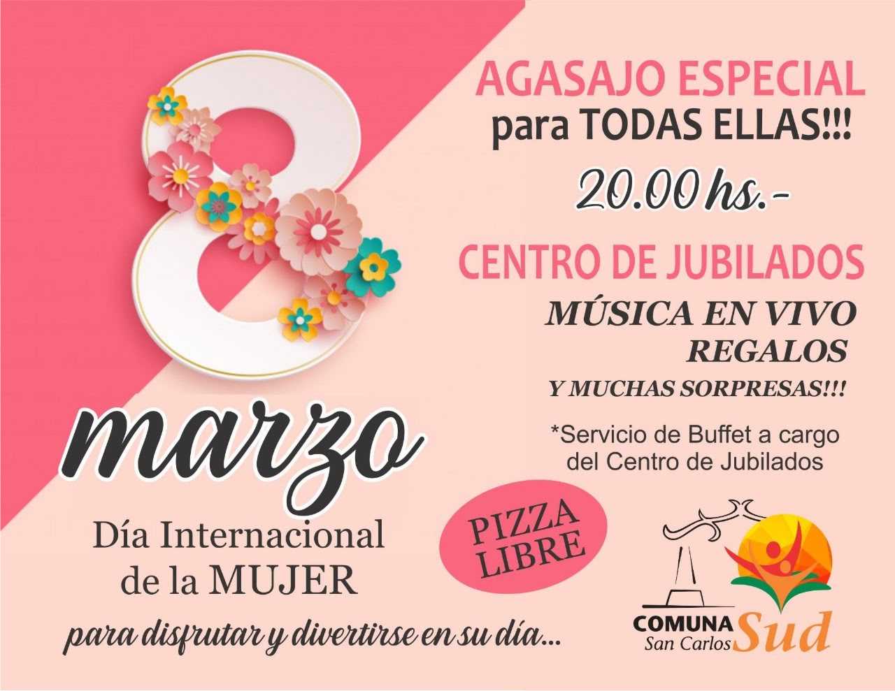 Se viene un nuevo festejo por el Día de la Mujer en San Carlos Sud